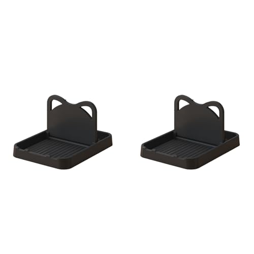 Gvvsjgdbis 2X Löffelablage mit Deckelhalter, Faltbarer Löffelhalter für Küchentheke, Katzentopfdeckelhalter für Löffel, Schwarz von Gvvsjgdbis