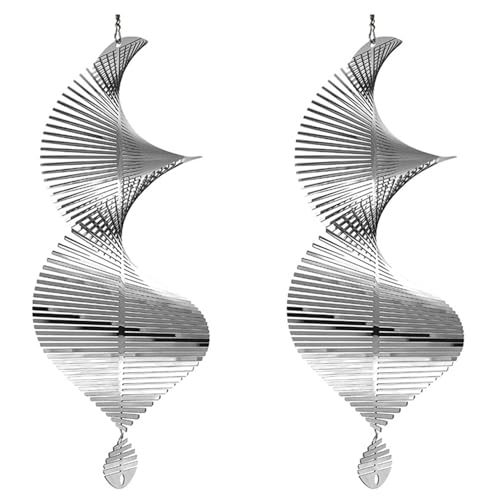 Gvvsjgdbis 2X Windspiele 3D-HäNgewindspiel Aus Edelstahl, Metallskulpturen, Dekorationen, SpiralföRmige Windskulpturen Gvvsjgdbis 2X Windspiele 3D-HäNgewindspiel Aus Edelstahl, Metallskulpturen, Dekorationen, SpiralföRmige Windskulpturen von Gvvsjgdbis