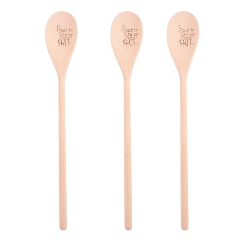 Gvvsjgdbis 3 x lustige Löffel mit Gravur "Bout to Stir Up Some Shit", Holzlöffel Gvvsjgdbis 3 x lustige Löffel mit Gravur "Bout to Stir Up Some Shit", Holzlöffel von Gvvsjgdbis