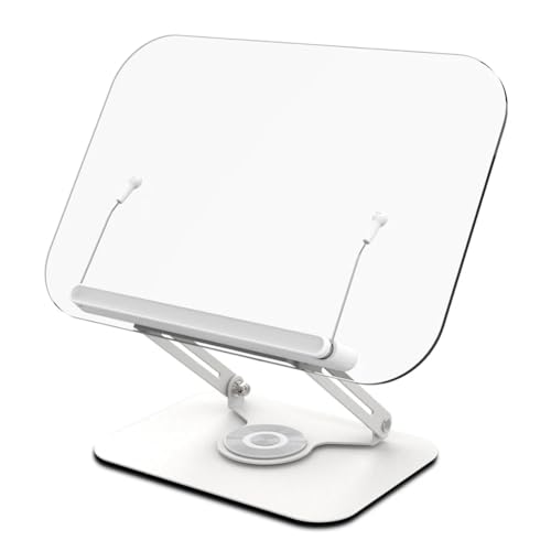 Gvvsjgdbis 360 Grad drehbarer Schreibtisch-Buchständer mit transparentem Panel, Seitenclips, faltbar und winkelverstellbar, Halterung für Buchhalter Gvvsjgdbis 360 Grad drehbarer Schreibtisch-Buchständer mit transparentem Panel, Seitenclips, faltbar und winkelverstellbar, Halterung für Buchhalter von Gvvsjgdbis