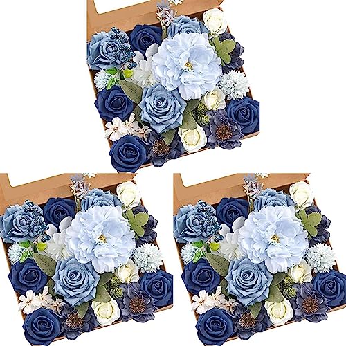 Gvvsjgdbis 3X Gefälschte Staubige Blaue Pfingstrosen Blumen Kombination für DIY Hochzeits Brautsträuße Mittel Stücke Heimdekorationen Gvvsjgdbis 3X Gefälschte Staubige Blaue Pfingstrosen Blumen Kombination für DIY Hochzeits Brautsträuße Mittel Stücke Heimdekorationen von Gvvsjgdbis