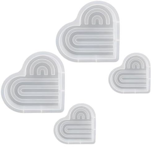 Gvvsjgdbis 4 STK. Streifenherz-Kerzenform Aus Cremeweißem Silikagel für 3D-Liebesbogenhandwerk Aus Harz, Gips oder Zementgießen Gvvsjgdbis 4 STK. Streifenherz-Kerzenform Aus Cremeweißem Silikagel für 3D-Liebesbogenhandwerk Aus Harz, Gips oder Zementgießen von Gvvsjgdbis
