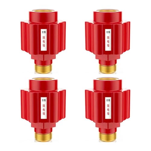 Gvvsjgdbis 4 Stück [Verdickte Kupferzähne] Elektrischer Warmwasserbereiter Anti-elektrische Wand Haushalt Warmwasserbereiter Armaturen rot von Gvvsjgdbis