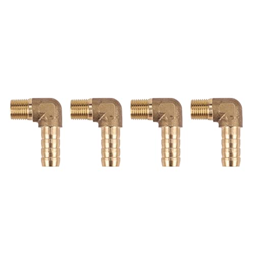 Gvvsjgdbis 4 Stücke 8mm x 3/8 Außengewinde 90 Grad Messing-Widerhaken-Koppler-Anschluss von Gvvsjgdbis
