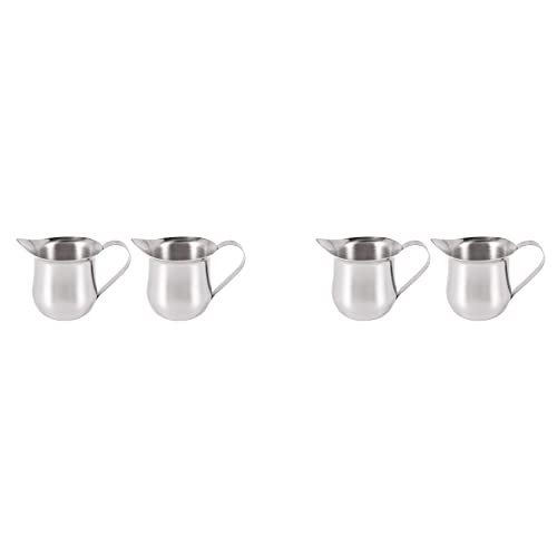 Gvvsjgdbis 4 x 85 ml Edelstahlglocken-Sahnekännchen, Espresso-Shot-Aufschäumkännchen, Latte Art, Espresso, Messbecher von Gvvsjgdbis