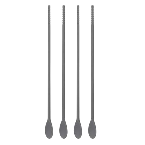 Gvvsjgdbis 4 x Silikon-Kaffee-Rührlöffel, 27,9 cm, doppelendig, lange Kochstäbchen, Mehrzweck-Rührlöffel und Rührstäbchen von Gvvsjgdbis
