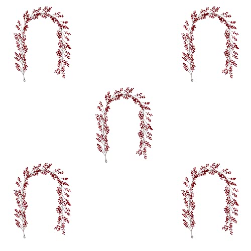 Gvvsjgdbis 5X 6.39FT Rot Berry Weihnachtsgirlande, Flexible Künstliche Beerengirlande für Kamindekoration für Winterweihnachtsdekor Gvvsjgdbis 5X 6.39FT Rot Berry Weihnachtsgirlande, Flexible Künstliche Beerengirlande für Kamindekoration für Winterweihnachtsdekor von Gvvsjgdbis
