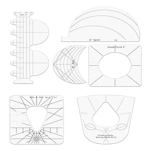 Gvvsjgdbis 6-Teiliges Patchwork-Lineal, Quilt-Werkzeuge, Vorlagen-Set, DIY-Bekleidung, Nähzubehör, Quilter-Lineal, Nähschablonen-Werkzeug, Nähen von Gvvsjgdbis