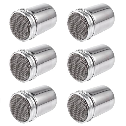 Gvvsjgdbis 6 x silberfarbene Edelstahl-Mesh-Staubwedel, Salzstreuer, Gewürzdose von Gvvsjgdbis