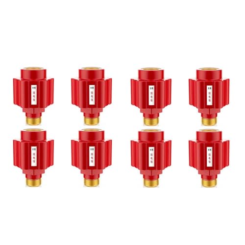 Gvvsjgdbis 8 Stück [Kupferfarbene Aluminiumzähne] Elektrischer Warmwasserbereiter, anti-elektrische Wand-Haushalts-Durchlauferhitzer-Armaturen, rot von Gvvsjgdbis