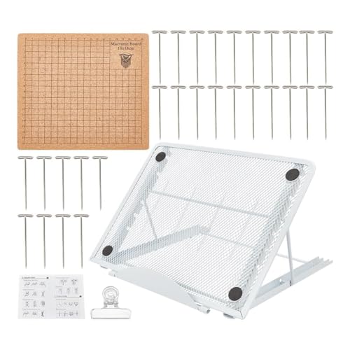 Gvvsjgdbis 8 X 8 Spitzenbrett-Set, Spitzenbretter und Stecknadeln mit Verstellbarem Ständer, Spitzenwerkzeuge, Zubehör, Stricken, Basteln, Hilfsbrett von Gvvsjgdbis