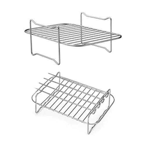 Gvvsjgdbis Air Fryer Rack Double Basket Air Fryers Stainless Steel Grill Holder Air Fryer Accessories Cooking Rack Toast Rack von Gvvsjgdbis