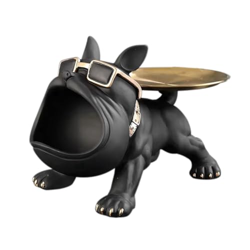 Gvvsjgdbis Aufbewahrungsbox in Form Einer Bulldoggenstatue Aus Kunstharz, Kunstskulptur Zur Heimdekoration, Multifunktionaler Süßigkeitenbehälter. von Gvvsjgdbis