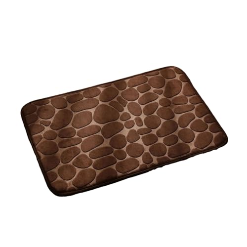 Gvvsjgdbis Badematte, Kopfsteinpflaster, wasserabsorbierend, Badematten für Badezimmer, maschinenwaschbar, Badteppiche (50 x 80 cm, braun), einfach zu installieren von Gvvsjgdbis