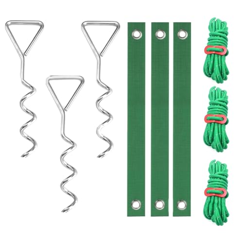 Gvvsjgdbis Baumstangen und -Stützen für Schräge Bäume. 3 Stück 11,8- Spiralbaumstützen-Set mit Baumriemen-Ankerseilen. von Gvvsjgdbis