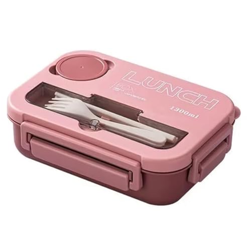 Gvvsjgdbis Bento Brotdose mit Besteck, 4 Fächern, Auslaufsicher, Mikrowellen- & Spülmaschinenfest für Erwachsene und Studenten C von Gvvsjgdbis