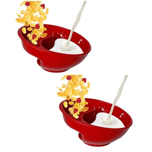 Gvvsjgdbis Geteilte Müslischale, wiederverwendbare Snack- und Dipschalen für Joghurt, Milch, Beeren, Pommes, Ketchup, Rot von Gvvsjgdbis