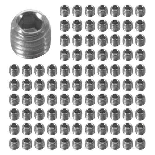 Gvvsjgdbis Gewindestifte mit Innensechskant, M3 x 3 mm, Edelstahl, silberfarben, 250 Stück von Gvvsjgdbis
