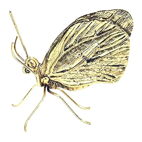 Gvvsjgdbis Goldene Schmetterlingsskulptur Messing Tierfiguren für Zuhause, Büro und Auto-Dekoration, Handgefertigt und im Vintage-Stil. von Gvvsjgdbis