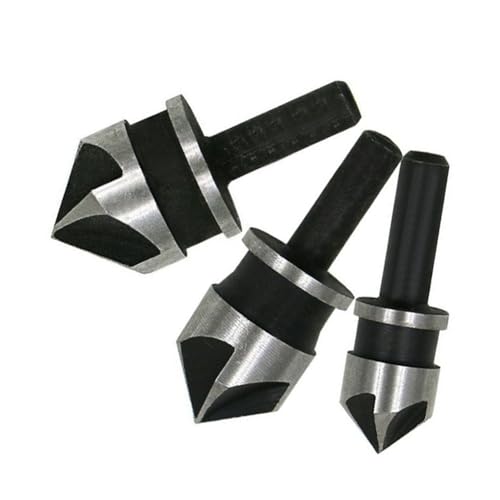Gvvsjgdbis Holzbearbeitung, 5-Kanten-Anfasmaschine, 90-Grad-Anfasmesser, 12–19 mm, Werkzeug-Set, elektrische Bohrmaschine, Reib-Bit, einfache Installation, 3 Stück von Gvvsjgdbis