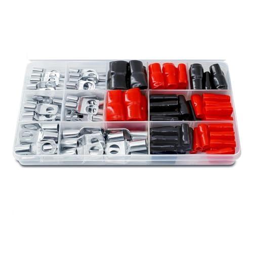 Gvvsjgdbis Kabelschuhe Set für Autobatterie Kabel Set, 70 Rohr Kabelschuhe Set + 70 Hülsen, Sc Tube Terminal Set Gvvsjgdbis Kabelschuhe Set für Autobatterie Kabel Set, 70 Rohr Kabelschuhe Set + 70 Hülsen, Sc Tube Terminal Set von Gvvsjgdbis