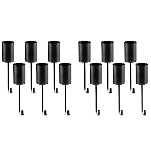 Gvvsjgdbis Kerzenhalter, Adventskranz, Kerzenhalter, Adventskranz, Kerzenhalter, Spitzkerzen mit Spieß, 12Stk Schwarz von Gvvsjgdbis