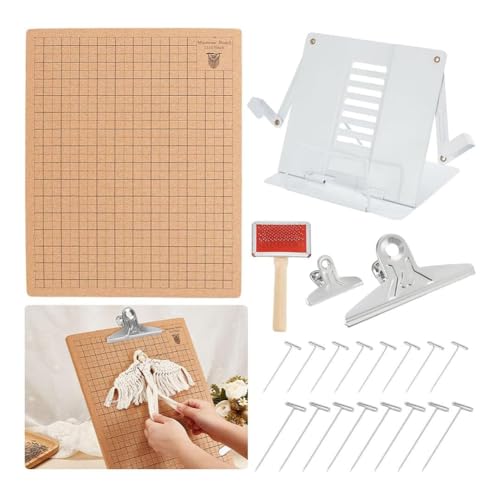 Gvvsjgdbis Makramee-Brett-Set, Makramee-Board und verstellbarer Metallständer, Makramee-Zubehör, doppelseitiges Raster, Makramee-Projektbrett Gvvsjgdbis Makramee-Brett-Set, Makramee-Board und verstellbarer Metallständer, Makramee-Zubehör, doppelseitiges Raster, Makramee-Projektbrett von Gvvsjgdbis