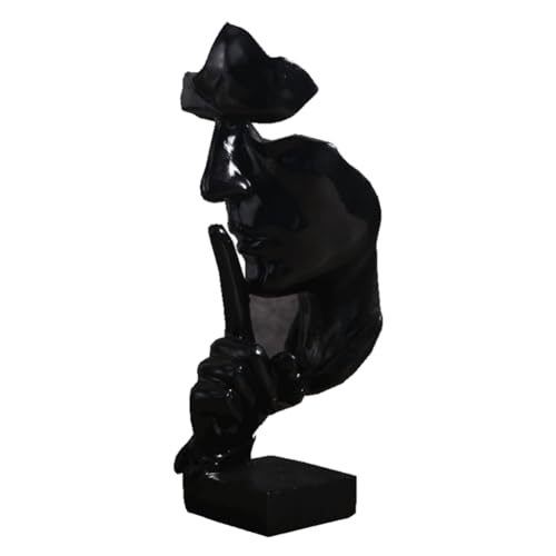 Gvvsjgdbis Nordic Silence is Gold Crafts Ornamente Desktop Wohnzimmer Büro Dekorationen Ornamente (Schwarz) Einfache Installation Einfach zu Verwenden von Gvvsjgdbis