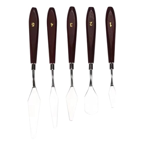 Gvvsjgdbis Ölgemälde-Messer-Set, Ölgemälde, Schaufel, Ölgemälde, Palettenmesser, Ölmalerei-Werkzeug-Set zum Mischen von Farben, 5-teilig von Gvvsjgdbis