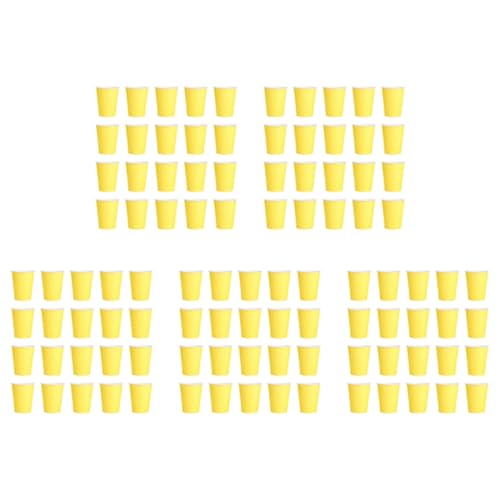 Gvvsjgdbis Pappbecher (266 ml), einfarbig, für Geburtstag, Catering, Gelb, 100 Stück von Gvvsjgdbis