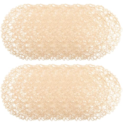 Gvvsjgdbis Runde Tischsets aus Papier, geflochten, rutschfest, hitzebeständig, für Esstische, Innen- und Außenbereich, Beige, 12 Stück Gvvsjgdbis Runde Tischsets aus Papier, geflochten, rutschfest, hitzebeständig, für Esstische, Innen- und Außenbereich, Beige, 12 Stück von Gvvsjgdbis