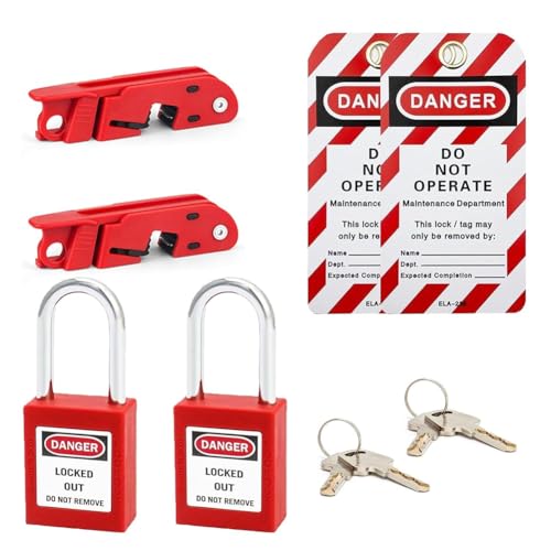 Gvvsjgdbis Sicherungsschalter-Verriegelung, Unterbrecherkastenschloss, 7,4 x 1,9 x 2,2 cm (L x B x H), akzeptiert 110–220 Volt, Doppel-Kippschlösser A von Gvvsjgdbis