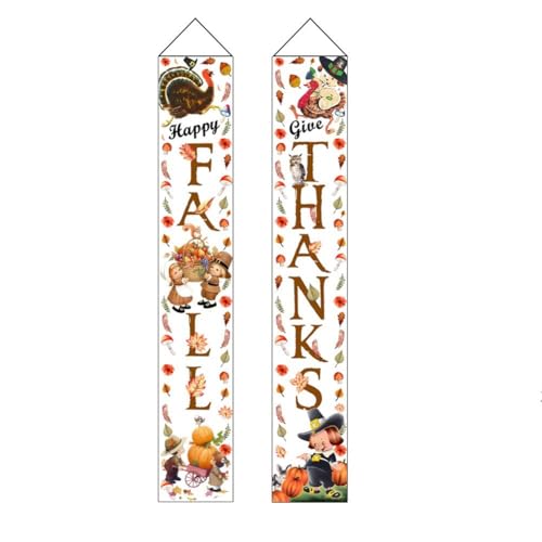 Gvvsjgdbis Veranda-Banner, Herbst-Thanksgiving-Dekorationen für drinnen und draußen, Herbst, Erntedankfest, Veranda-Dekorationen A von Gvvsjgdbis