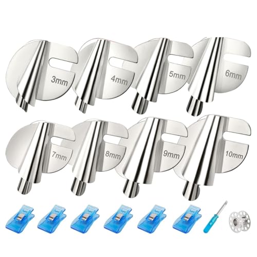 Gvvsjgdbis Verbessertes Universal-Nähfuß-Set, 8 Größen, Rollsaum-Nähfuß (3–10 mm) breiter gerollter Saumfuß, einfach zu bedienen von Gvvsjgdbis
