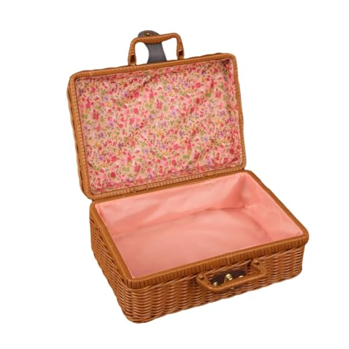 Gvvsjgdbis Vintage PP Rattan gewebte Aufbewahrungsbox mit Deckel, tragbare Reiseetui, perfekt für Hochzeitsgeschenke und Urlaubsverpackungen Gvvsjgdbis Vintage PP Rattan gewebte Aufbewahrungsbox mit Deckel, tragbare Reiseetui, perfekt für Hochzeitsgeschenke und Urlaubsverpackungen von Gvvsjgdbis