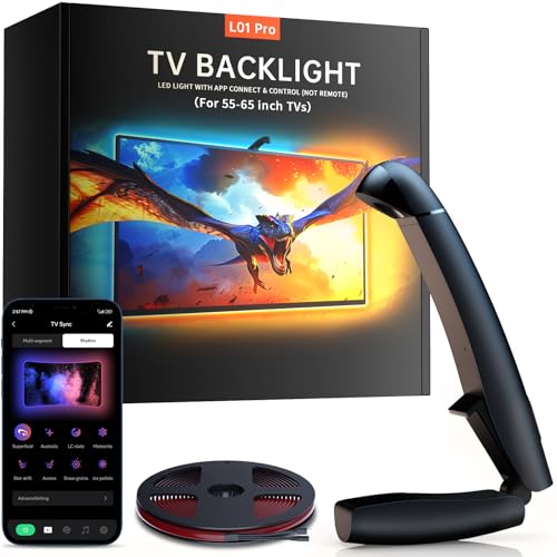 Gvyugke TV Hintergrundbeleuchtung, 4,5 Meter Sync TV Led Strip für 55-65 Zoll TVs und PC-Monitore, TV LED Hintergrundbeleuchtung mit Sensor, Smart-App-Steuerung, Spiel-& Musik-Sync Gvyugke TV Hintergrundbeleuchtung, 4,5 Meter Sync TV Led Strip für 55-65 Zoll TVs und PC-Monitore, TV LED Hintergrundbeleuchtung mit Sensor, Smart-App-Steuerung, Spiel-& Musik-Sync von Gvyugke