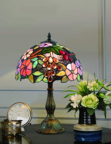 12 Zoll Vintage pastoralen wunderschöne Blumen Glasmalerei Stil Tischlampe Schlafzimmer Lampe Nachttischlampe von Gweat Home Deco