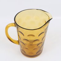 1950Er Dot Optic Krug Hazel Atlas Amber El Dorado Oder Heavy Glass., Ausgezeichneter Zustand. 21cm Höchstens X 13cm Durchmesser von GwendalysaArts