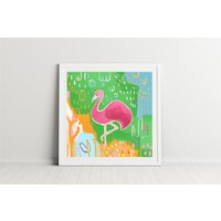 Flamingo Kunstdruck Für Kinderzimmer Oder/Wandkunst Wanddekoration Baby Shower Geschenk von GweniGriff