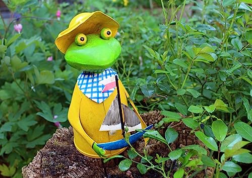 Gwenys Haus Zaunhocker Frosch mit Segelboot von Gwenys Haus