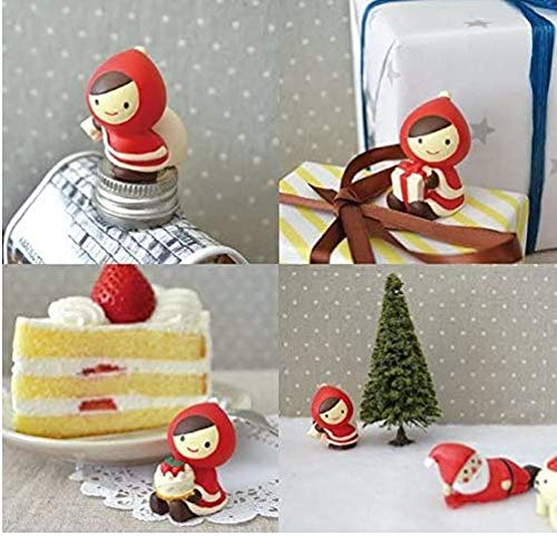 4PCS Mini Rotkäppchen Miniatur Mädchen Figur Dekoration Hochzeit Mini Fee Garten Statue Harz Handwerk Spielzeug Ornamente im Stil zufällig von Gwill