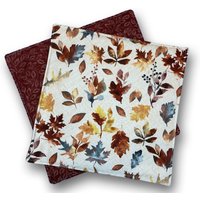 Herbstlaub Tischset & Kochplattenhalter Set - Thanksgiving Tischdekoration, Topflappen Herbstfarben, Wendbar | 2Er Set von Gwinkerbell