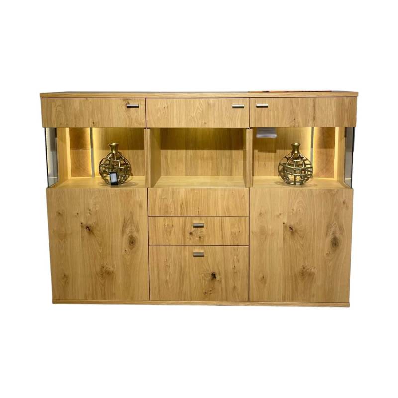 Highboard Fiera Wildeiche Honig Edelfurnier Und Eiche Hirnholz Furnier Inklusive... von Gwinner