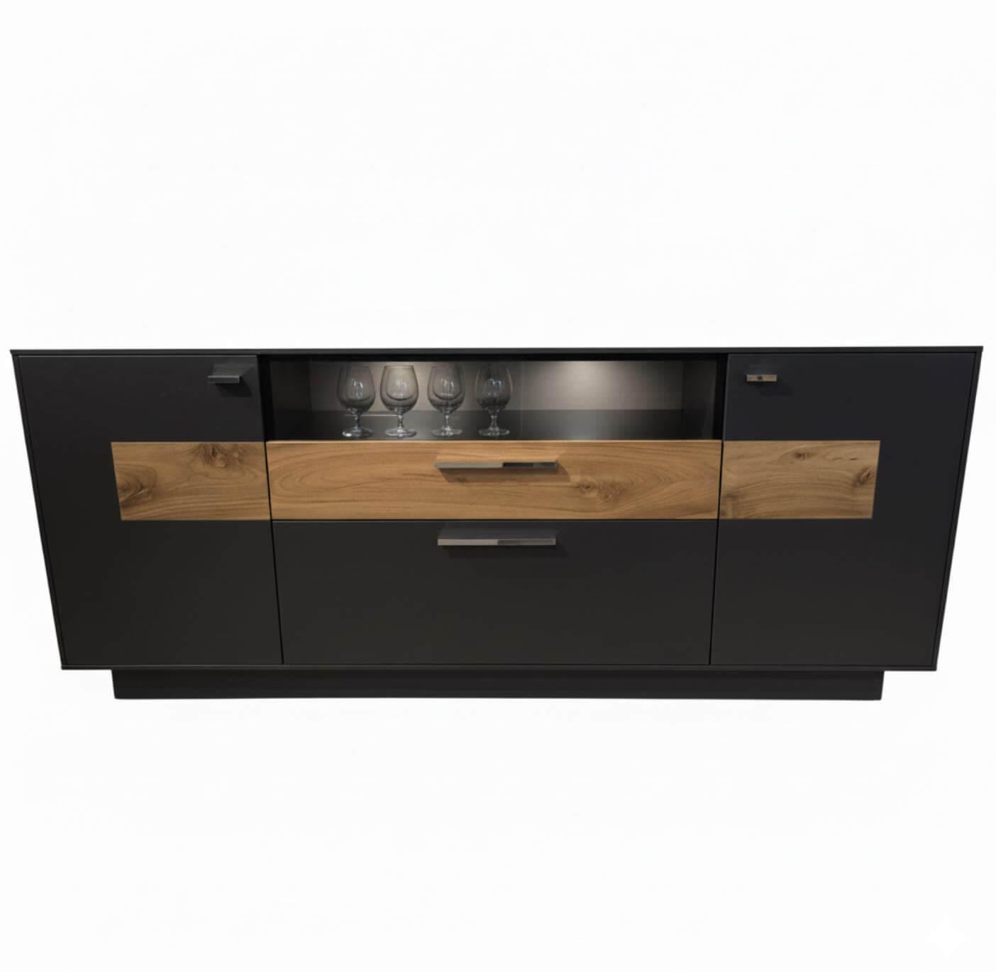 Sideboard Media Concept Lack Seidenmatt Anthrazit Absatz Nussbaum Sideboard Media Concept Lack Seidenmatt Anthrazit Absatz Nussbaum von Gwinner