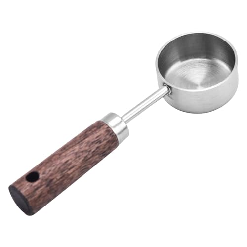 Edelstahl Messlöffel Kaffeemaßlöffel Mit Holzgriff, Dosierlöffel Kaffeelöffel Messwerkzeug Tasse Messbecher Für Haushalt, Kaffeepulver, Milchpulver, Messlöffel 15 Ml von Gwtdtoad