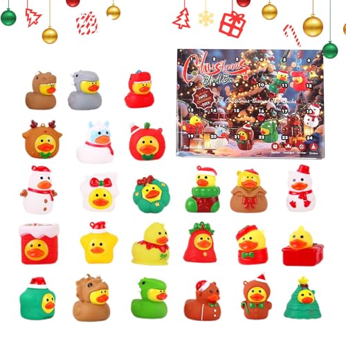 Gwtdtoad Enten Adventskalender 2025, Enten Weihnachts Countdown Kalender Für Kinder, 24 Tage Mini Sammelfiguren Für Die Ganze Familie Festtagsdekoration von Gwtdtoad