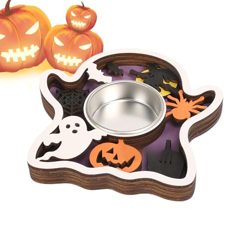 Gwtdtoad Halloween Kerzenständer,Kürbis Deko Kerzenhalter | Holz Halloween Deko Für Zuhause Gastronomie Party Dekoration Gwtdtoad Halloween Kerzenständer,Kürbis Deko Kerzenhalter | Holz Halloween Deko Für Zuhause Gastronomie Party Dekoration von Gwtdtoad