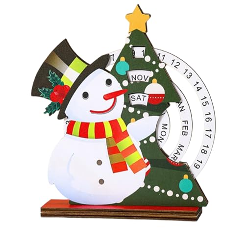 Gwtdtoad Holz Kalender Für Schreibtisch - Weihnachten Drehbarer Holz Countdown Kalender - Tischdekoration Für Wohnung Hotel Klassenzimmer von Gwtdtoad