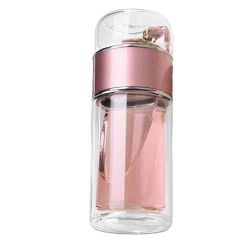 Gwtdtoad Tee Ei Flasche Teeflasche Mit Edelstahl Sieb Und Deckel, Tee Und Wassertrennung Teeflasche Becher Infuser Wasserflasche Glasflasche Für Losen Tee 6,6x6,6x24 Cm von Gwtdtoad