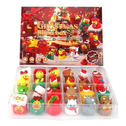 Gwtdtoad Weihnachtskalender Adventskalender,Enten Weihnachts Countdown Kalender Für Kinder - 24 Tage Mini Sammelfiguren Für Die Ganze Familie Festtagsdekoration von Gwtdtoad